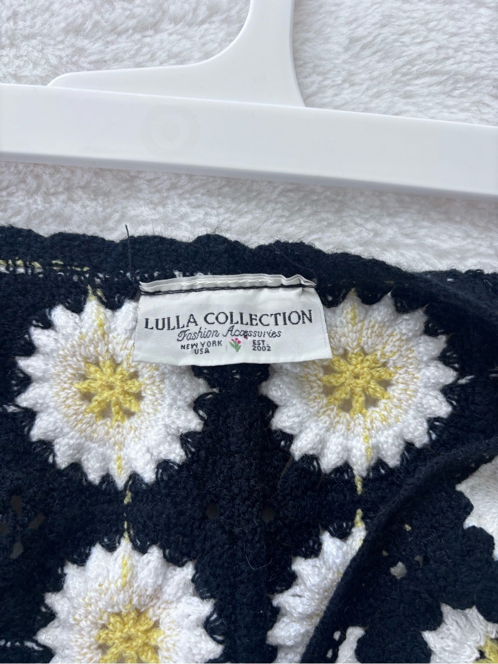Black Crochet Daisy Button-Front Vest- Lulla Collection - Picture 2 of 3